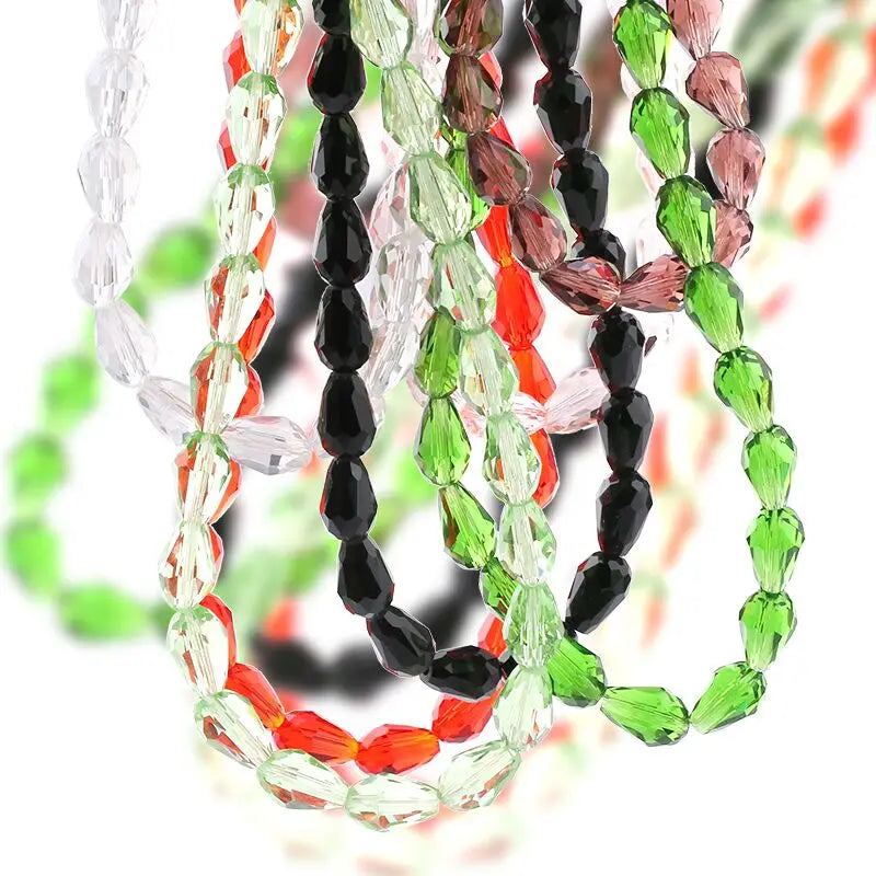 60/70PCS 8/10mm Crystal Tear Drop Shape Beads for Jewelry Making Waterdrop AB Glass Beads Loose Jewellery Beads DIY Bracelets