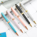 1 Pieces Creative Dot Women Ballpoint Pen Business Metal Office Rotate Pens School Stationery Office Supplies