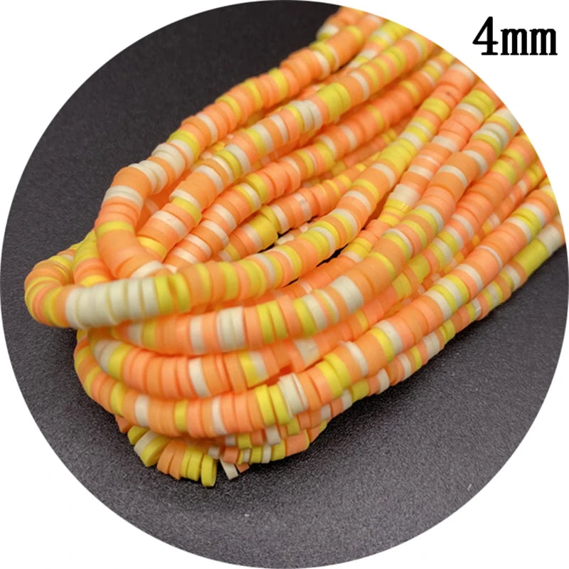 400pcs/Lot 3/4/5/6mm 16inch Round Slice Clay Beads Spacer Beads Polymer Clay Beads For Jewelry Making DIY Handmade Accessories