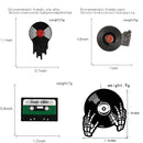 Punk Music Lovers Pin Skeleton DJing Vinyl Record Player Enamel Pin Badge Tape Lapel Pins Brooches Shirt Bag Cool Gothic Jewelry