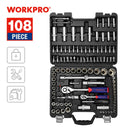 WORKPRO 108PC Car Repair Tool set Home Car Mechanic Tool Set Matte Plating Sockets Set Ratchet Spanners Wrench Socket Set
