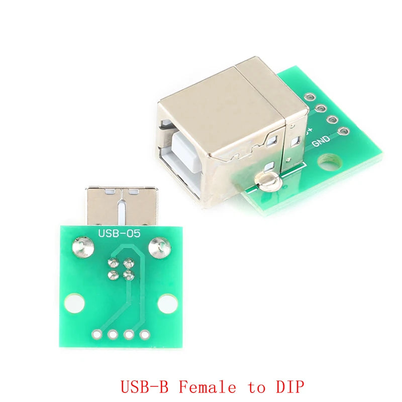 5pcs Micro Mini USB USB A Male USB 2.0 3.0 A Female USB B Connector Interface to 2.54mm DIP PCB Converter Adapter Breakout Board