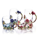 Handgemachte Emaille Kaffeetasse Kristallbecher Milch Zitrone Blumentee Tasse Hochwertiges Glas Trinkgeschirr Geschenk Paar Tasse Für Liebhaber Hochzeit