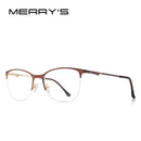 MERRYS DESIGN Women Cat Eye Glasses Half Frame Ladies Fashion Trending Eyewear Myopia Prescription Optical Glasses S2006