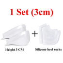 Invisible Height Increase Insole Silicone Socks Arch Support Gel Heel Pads Orthopedic Heel Cushion Soles Foot Massage man women