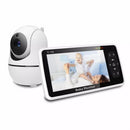 Neues 5-Zoll Video Babyphone mit Kamera und Audio, 4-fach Zoom, 22 Std. Akku, 300m Reichweite, 2-Wege-Audio, Temperatursensor, Schlaflied