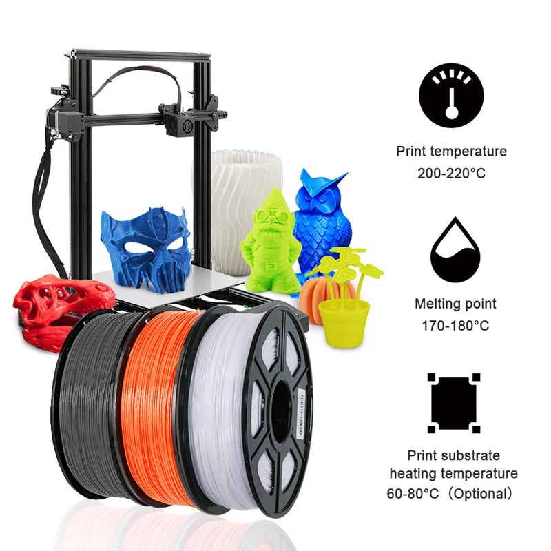 SUNLU PETG 1KG 3D Filament 1.75MM 5Rolls Arranged Neatly No Knots No Bubble Bright Color Exo-Friendly Good Toughness