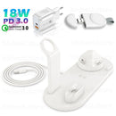 3 in 1 Wireless Charger for iPhone Wireless Charger 3in1 Induction Charging Dock Station for iPhone 12 SE 11 Apple Watch Airpods