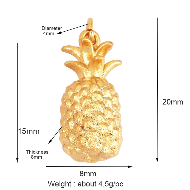 3D Fruit Strawberry Grape Mango Pineapple Water Melon Cherry Banana Charm Pendant , Jewelry Necklace Bracelet Making Supply M15