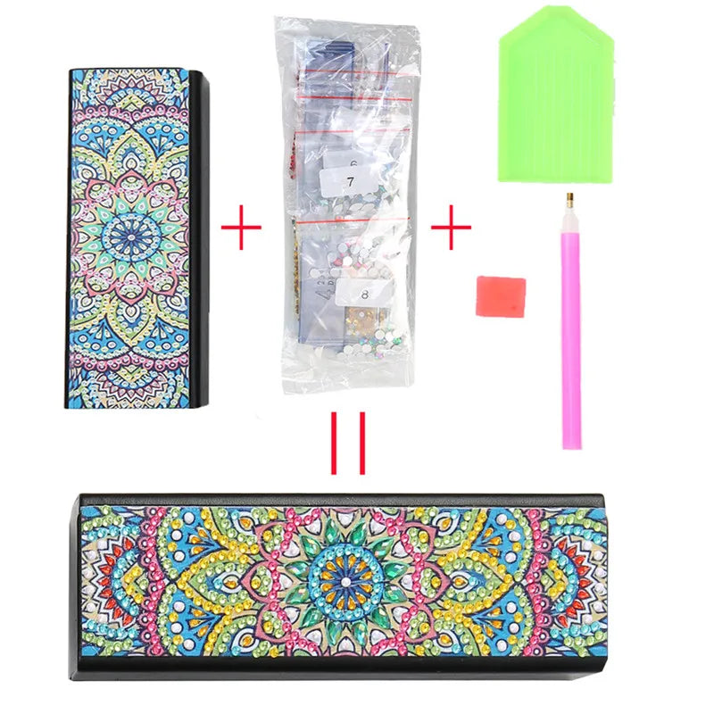 DIY Diamond Painting Eye Glasses Storage Box Travel Leather Sunglasses Case Special Shaped Diamond Storarage Box