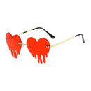 Fashion Tropfendes Herz Sonnenbrille Persönlichkeit Party Brille Rahmenlos