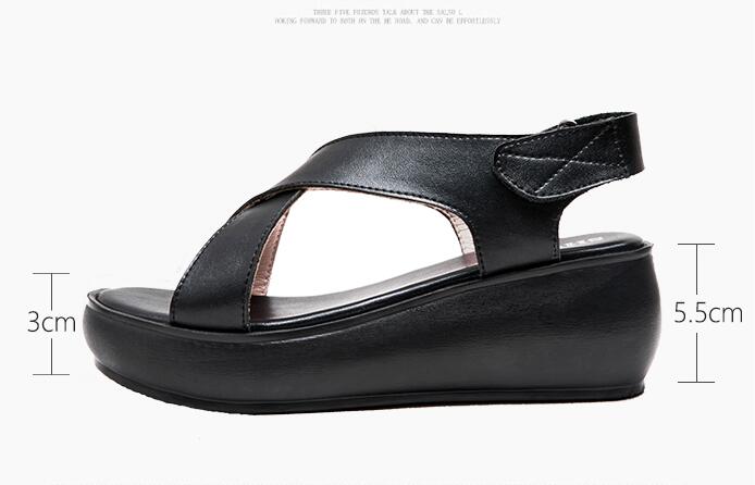 GKTINOO Women's Sandals Genuine Leather Platform Sandal 2023 Summer Gladiator High Heels Ladies Sandal Summer Shoes For Women