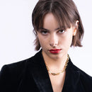 ENFASHION Punk Square Chain Necklaces For Women Gold Color Stainless Steel Goth Necklace Fashion Jewelry Christmas Collar P3159