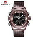 NAVIFORCE Men's Watches Top Brand Luxury Sports Watch For Men Quartz LED Digital Dual Clock Male Full Steel Military Wrist Watch