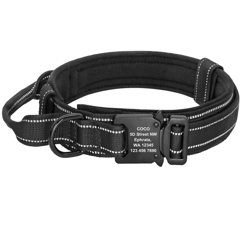 Personalized Military Tactical Dog Collar Custom Nylon Dog Collar Free Engraved Adjustable Training Collar For Medium Large Dogs