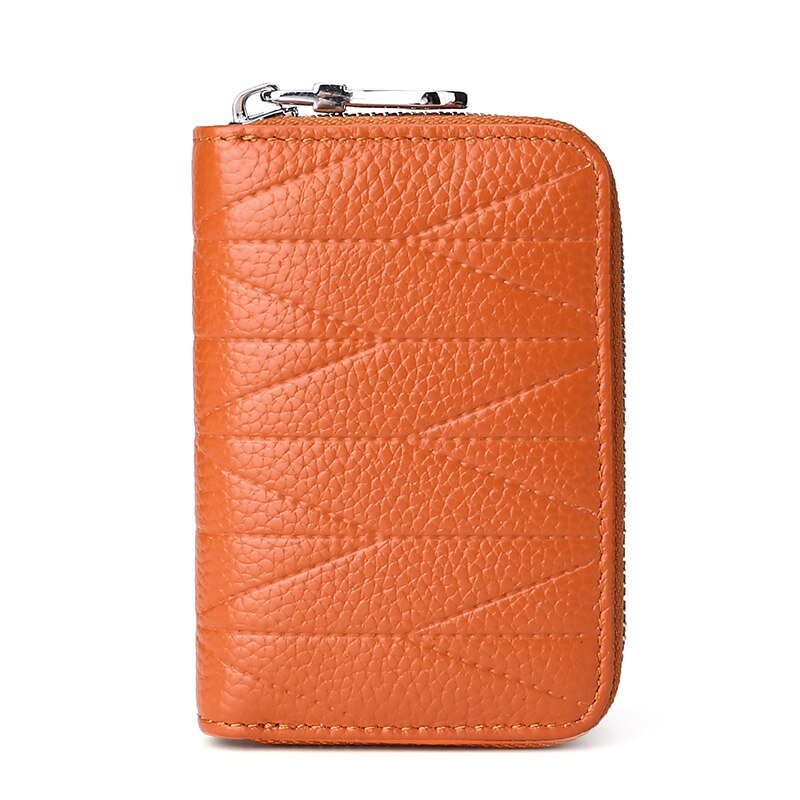 Genuine Leather Long Zipper Card Holder Wallets RFID Business Credit Card Holder Women Clutch Wallets Passport Holder Coin Purse