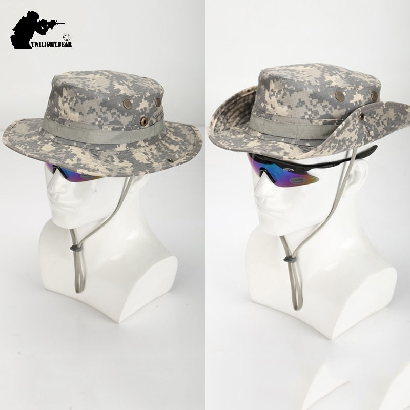 US Army Camouflage BOONIE HAT Thicken Military Tactical Cap Hunting Hiking Climbing Camping MULTICAM HAT 20 Color AF056