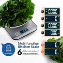 Küchenwaage Digital 5/10kg 1g Elektronische Waage Gramm und Unzen Edelstahl-Messwaage zum Wiegen von Lebensmitteln, Kaffee, Backwaren