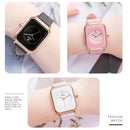 Fashion Women Watches 2023 WWOOR White Leather Minimalist Rectangle Ladies Quartz Dress Wristwatch Relogio Feminino Montre Femme