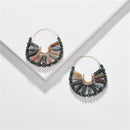 BOHO Statement Ohrringe Bijoux Modeschmuck Handgemachte Böhmische Naturstein Glas Große Creolen für Frauen