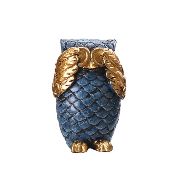 ERMAKOVA Modern Simple Resin Owl Statue Adornment Home Decoration Artistic Craft Figurine Gift for Living Room Bedroom