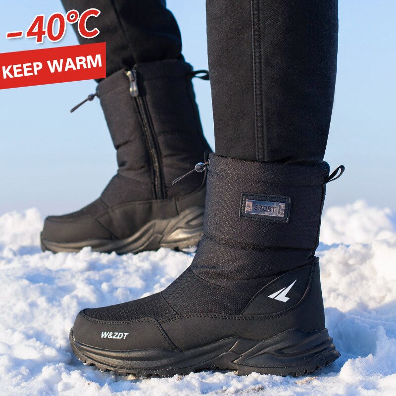 Men Boots 2023 Winter Shoes For Men Warm Snow Boots Mid-calf Men Warm Shoes Thick Plush Winter Boots For Men Women Cotton Shoes