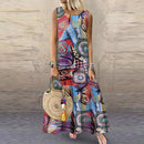 ZANZEA Summer Dress Women Bohemian Sleeveless Floral Printed Sundress Robe Vintage Kaftan Beach Vestido Femme Sarafans
