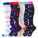 3/6/7 PairsCompression Socks Women Knee High 30mmHg Sports Socks Edema Diabetes Varicose Veins Running Cycling Marathon Socks