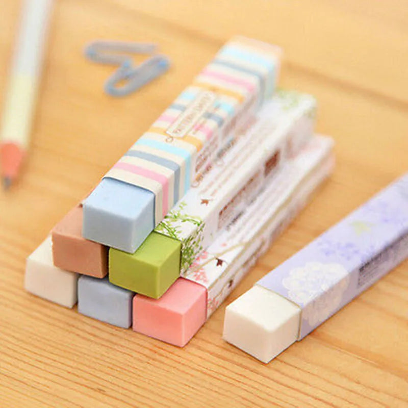 1 Pcs Kawaii Eraser Candy Color Rubber Eraser Cartoon Cube Eraser Student Writing Drawing Stationery