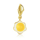 WOSTU 100% 925 Sterling Silver Chocolate Cake Charm Biscuit Candy Bead Enamel Pendant Fit Original Bracelet Necklace Jewelry