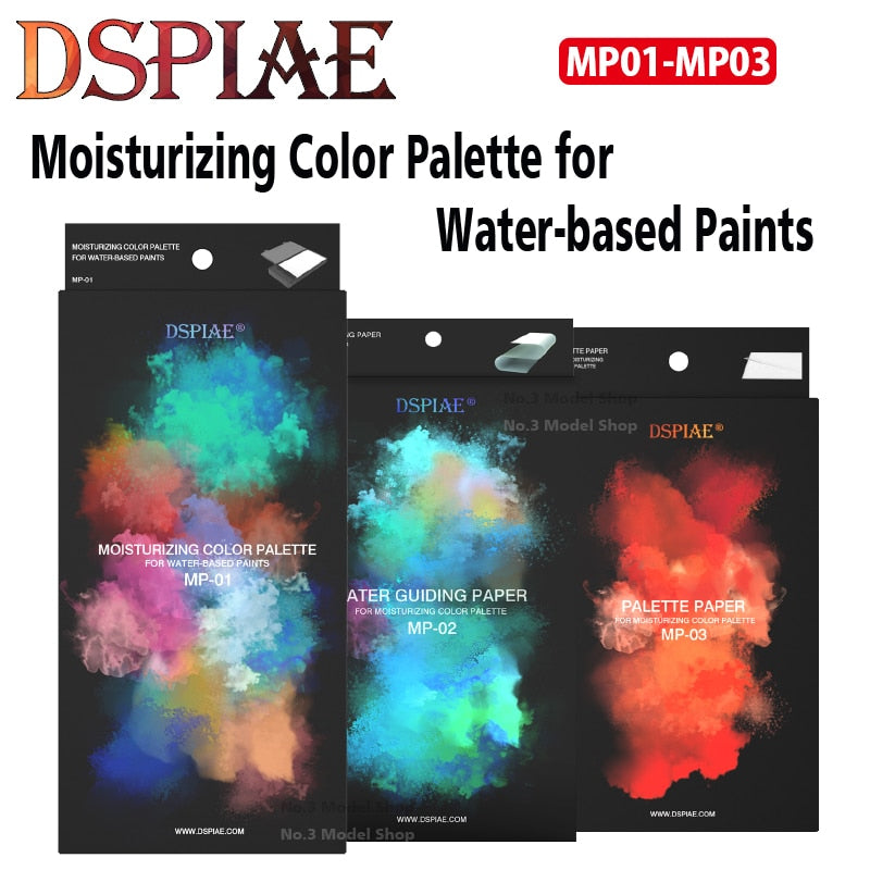 Dspiae MP Hand Coated Model Paint Brush Moisturizing Color Palette for Water-based Paints Water Guiding Paper Palette Paper