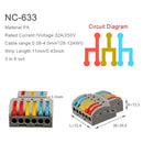 20PCS Quick Cable Splitter Push-in Wire Connector Universal Compact Conductor Wiring Terminal Block For ELECTRICAL Connection