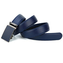 CUKUP Men's New Design Quality Blue Genuine Leather Dress Belt Ratchet Automatic Buckle Belts for Men 2022 New Designers NCK710