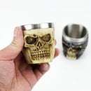 3D Skull Cup Mugs Style Contain Skull Viking Pirate Gothic White Spirit Whiskey Juice Mugs BEST Birthday Halloween Gift