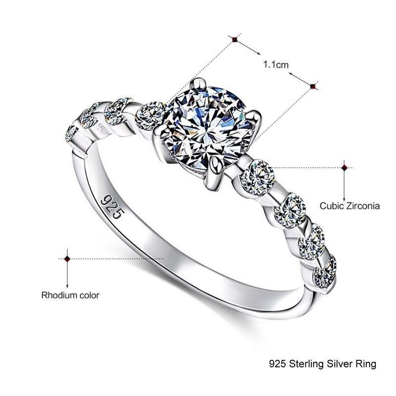 DreamCarnival 1989 New Wedding Party White Cubic Zircon Jewelry Design Silver Ring for Women Girl Friend Anillos Mujer SJ22546