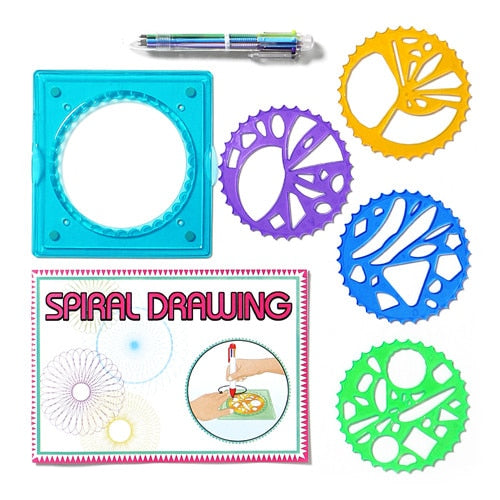 Spirograph Set 27pcs Accessories Coloring Game,Designs Interlocking Gears &amp; Wheel with Colorful Pen,DIY Puzzle Toy for Kid Adult