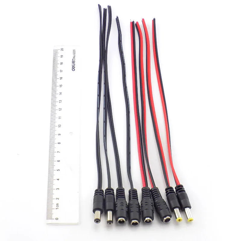 1/5/10 12V DC Male Female Connectors jack cable adapter plug power supply wire cord 5.5 x 2.1mm for LED Strip Light CCTV Camera