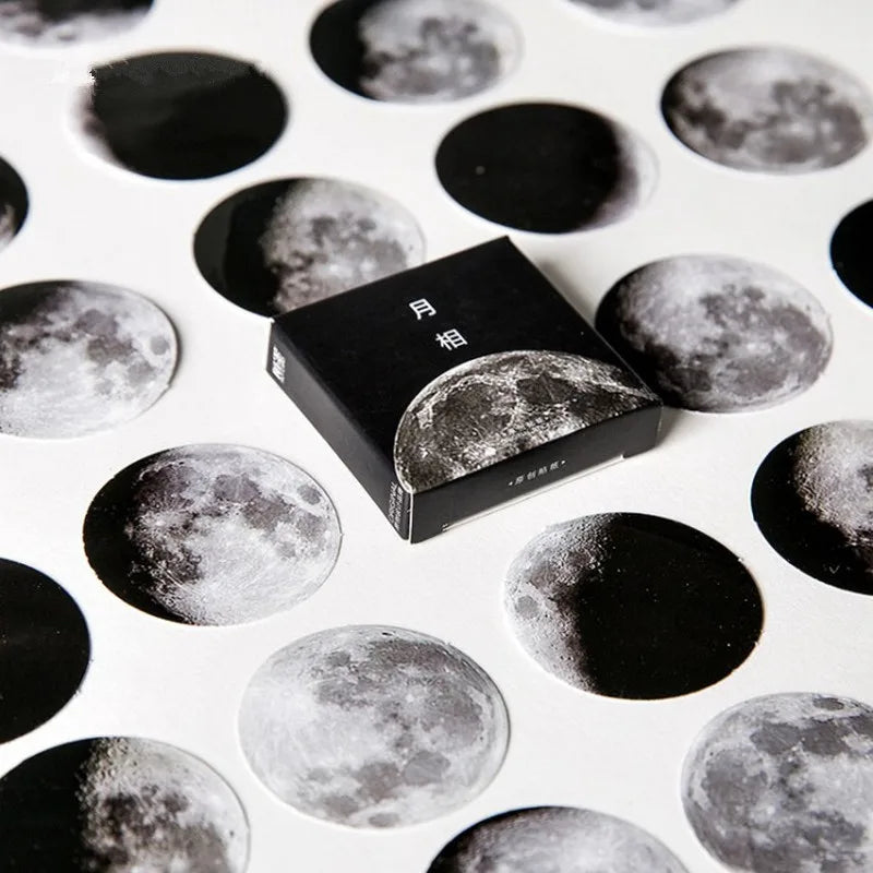 45pc Phase of The Moon Space Planet Scrapbooking Planner Diary Sticker Stationery School Office Supplies Gift Packing Label