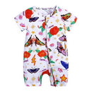 Summer newborn-36M fashion boy and girl romper infant jumpsuit printed flower short-sleeved jumpsuit cotton Brand Baby clothes