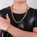 U7 Edelstahl 9MM Gedrehte Seilkette Halskette Set Großhandel Kette Halskette Und Armband Herren Schmuck Sets S840
