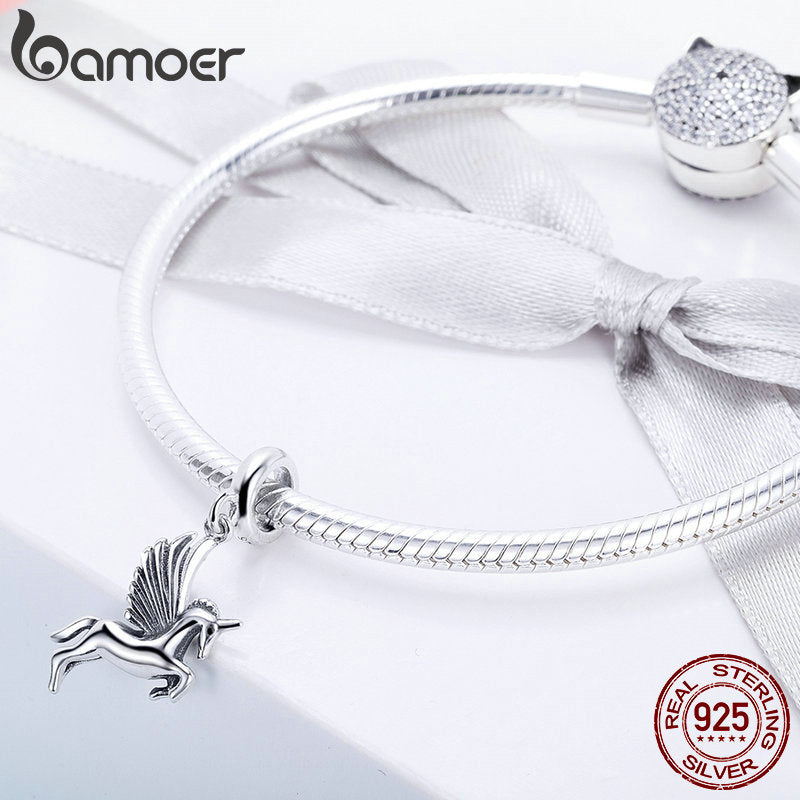 BAMOER Authentic 100% 925 Sterling Silver Trendy  Memory Charm Pendant fit Women charm Bracelet DIY Jewelry Making SCC704