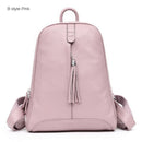 Women 100% Full Grain Genuine Cow Leather White Gray Beige Blue Yellow Black Backpacks Ladies Schoolbag Teenagers Cowhide Bag