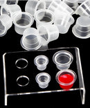 100pc S/M/L Plastic Disposable Microblading Tattoo Ink Cups Permanent Makeup Pigment Clear Holder Container Cap Tattoo Accessory