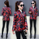 2023 Women's Down Cotton Jacket Autumn Winter Coat Short Printing Light Thin Cotton Coat Female Outerwear Manteau Femme 6XL