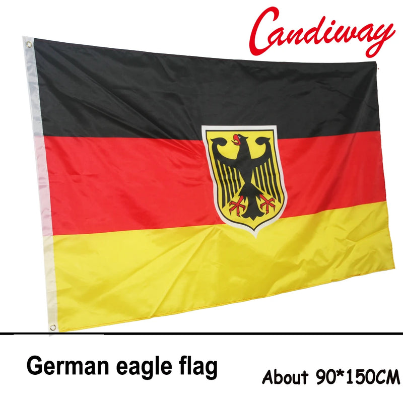 90 x 150cm  High Quality Home Decor Large Germany Eagle Hawk Flag Polyester German Deutschland Flying Banner  NN039