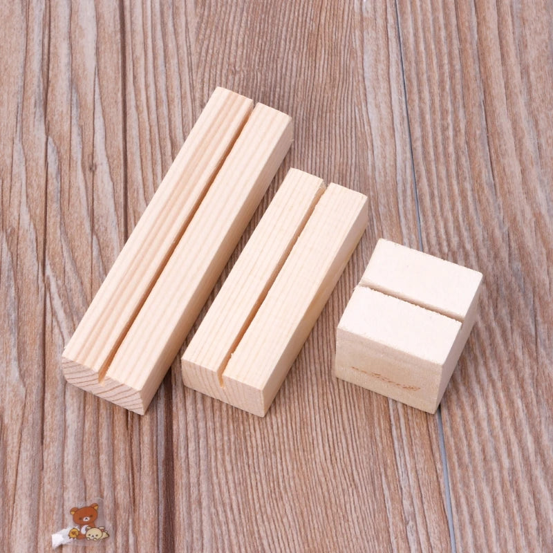 Natural Wood Memo Clips Photo Holder Clamps Stand Card Desktop Message Crafts Nov-26A