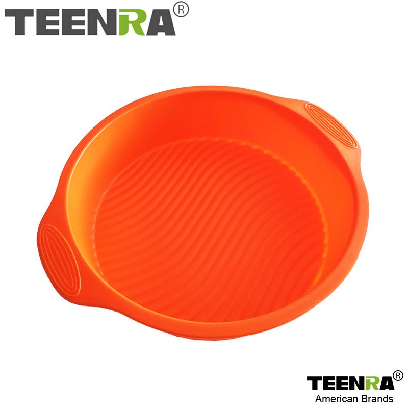 TEENRA 1Pcs Round Silicone Cake Mold Non-stick Baking Pan Muffin Cake Pan 3D Silicone Baking Dish Bread Mold Cake Form Bakeware