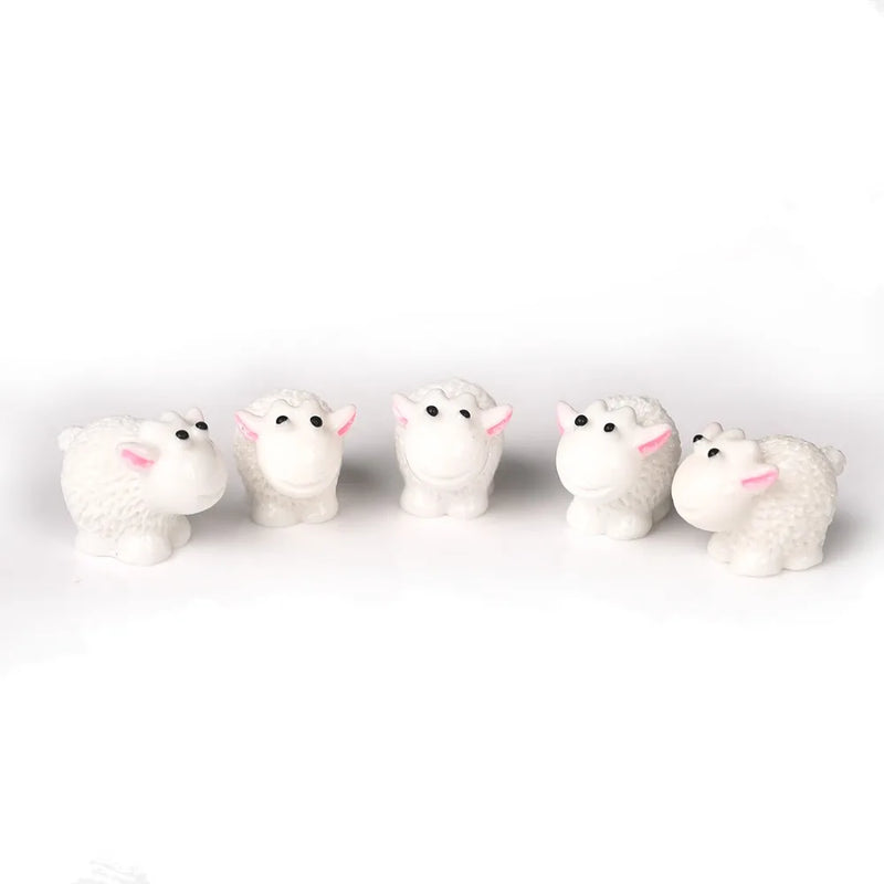 5 Pcs Cute Mini Small Sheep Dolphins Animals Home Micro Fairy Garden Figurines Miniatures Home Garden Decor DIY Accessories