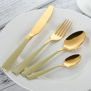 Luxury Cutlery 24Pcs Black Flatware Sets Stainless Steel Kitchen White Dinner Set Beautiful Tableware For Restaurant Table Knife