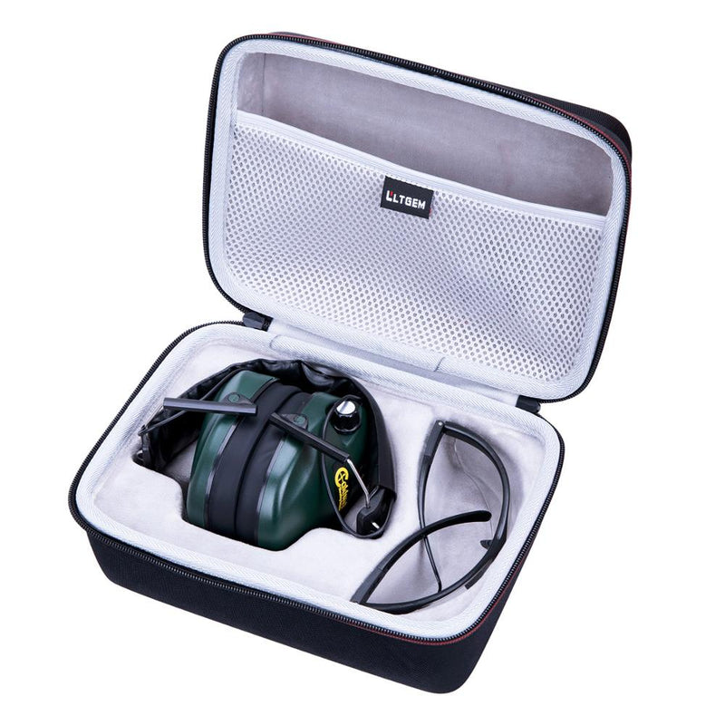 LTGEM Carrying Hard Case for Caldwell E-Max Low Profile Electronic 23 NRR Hearing Protection Earmuffs With Shooting Glasses